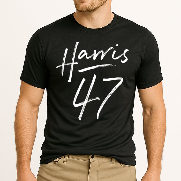 Kamala Harris 47 Feminine Script Cooling Performance Crew T-Shirt