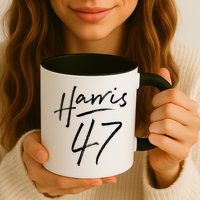 Kamala Harris 47 Feminine Script Mug