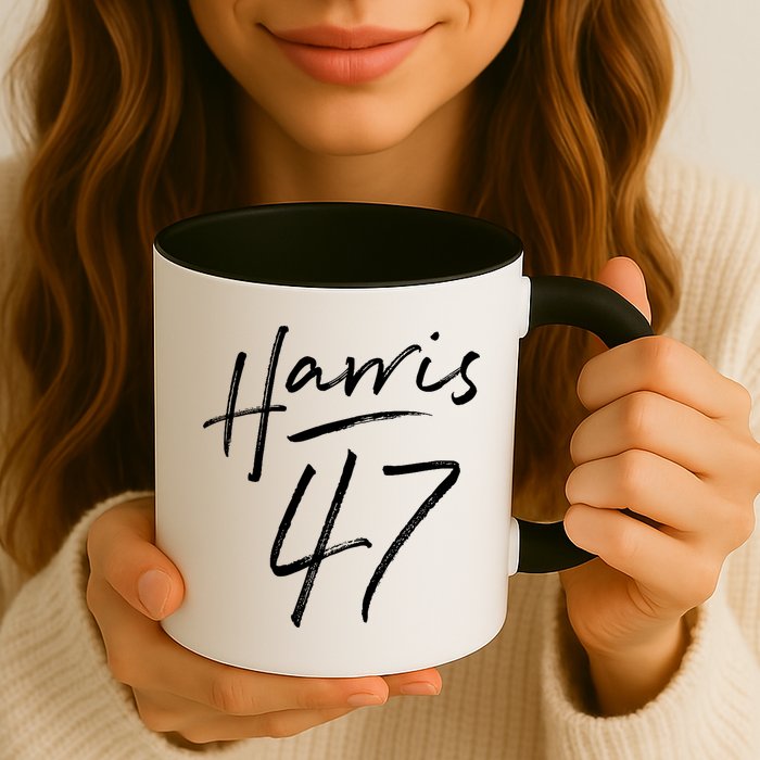 Kamala Harris 47 Feminine Script Mug