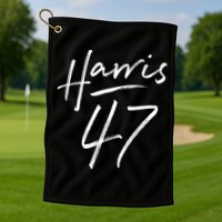 Kamala Harris 47 Feminine Script Golf Towel