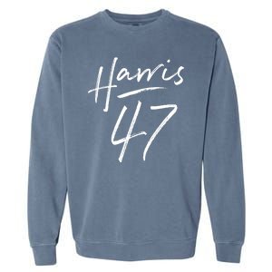 Kamala Harris 47 Feminine Script Garment-Dyed Sweatshirt