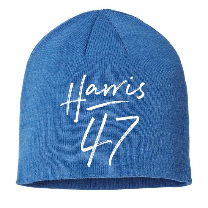 Kamala Harris 47 Feminine Script Sustainable Beanie