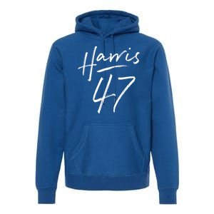 Kamala Harris 47 Feminine Script Premium Hoodie