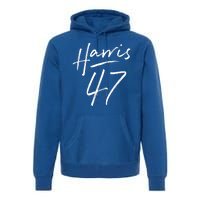 Kamala Harris 47 Feminine Script Premium Hoodie