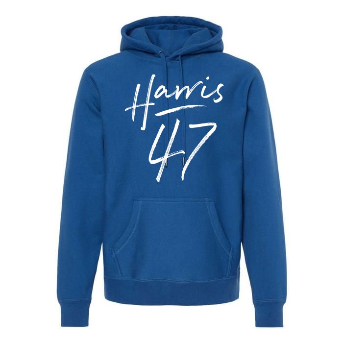 Kamala Harris 47 Feminine Script Premium Hoodie