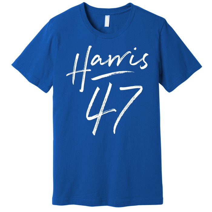 Kamala Harris 47 Feminine Script Premium T-Shirt