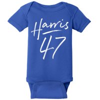 Kamala Harris 47 Feminine Script Baby Bodysuit