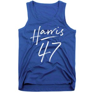 Kamala Harris 47 Feminine Script Tank Top