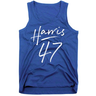 Kamala Harris 47 Feminine Script Tank Top