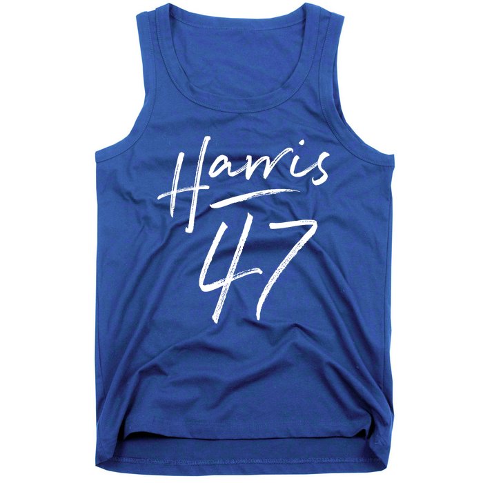 Kamala Harris 47 Feminine Script Tank Top