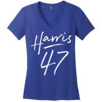 Kamala Harris 47 Feminine Script Women's V-Neck T-Shirt