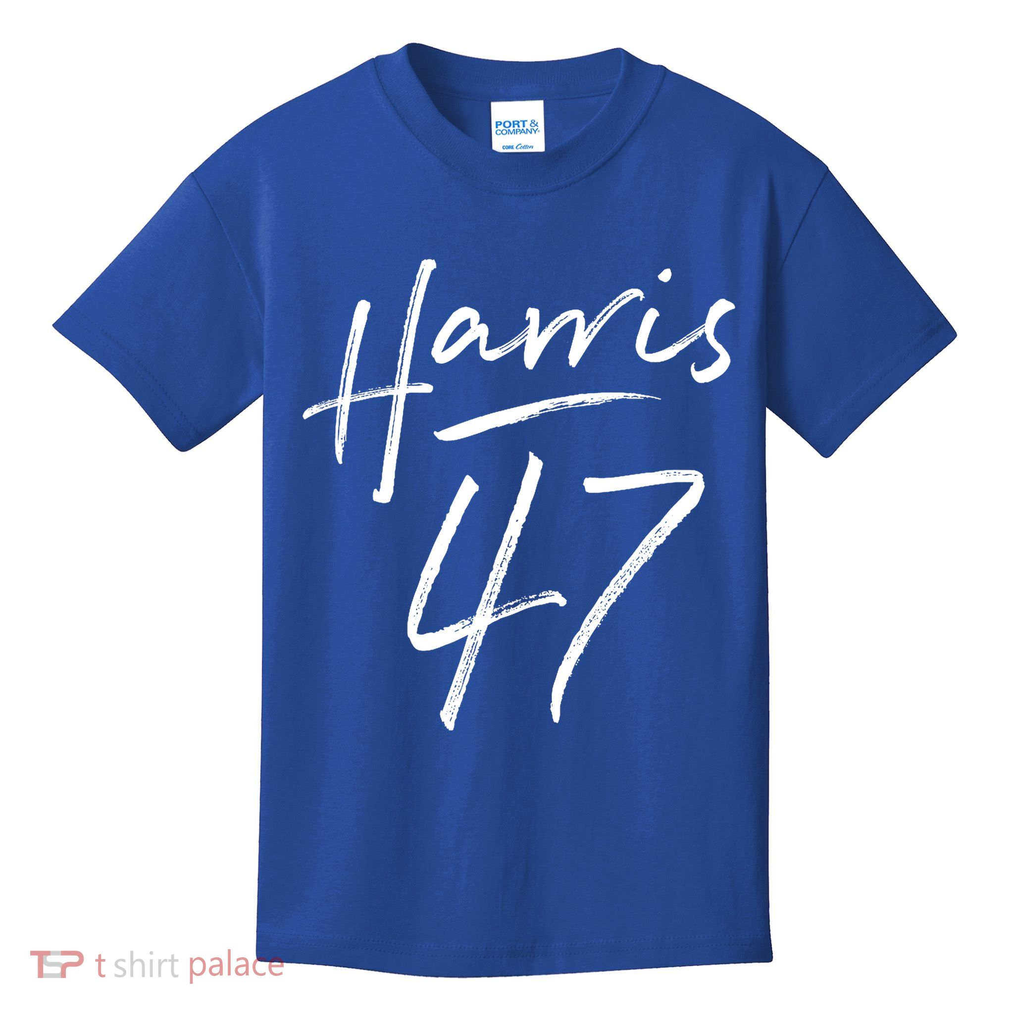 Kamala Harris 47 Feminine Script Kids T-Shirt