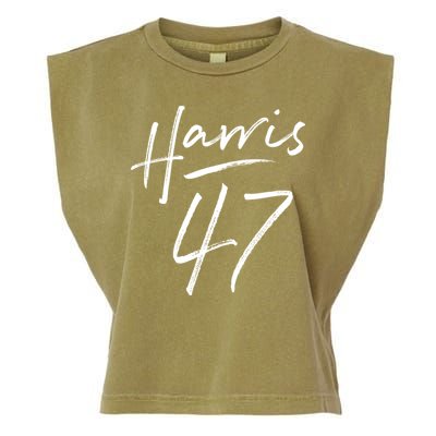 Kamala Harris 47 Feminine Script Garment-Dyed Women's Muscle Tee