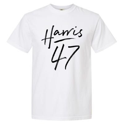 Kamala Harris 47 Feminine Script Garment-Dyed Heavyweight T-Shirt