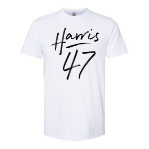 Kamala Harris 47 Feminine Script Softstyle CVC T-Shirt