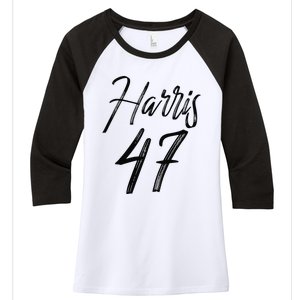 Kamala Harris 47 Kamala Harris For President 2024 Women's Tri-Blend 3/4-Sleeve Raglan Shirt