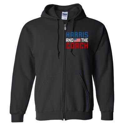 Kamala Harris And The Coach Premium Full Zip Hoodie