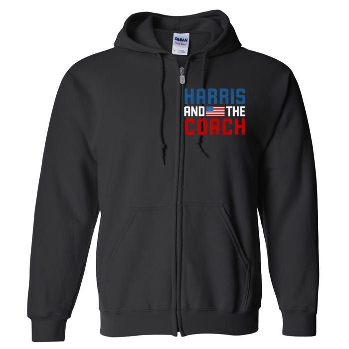 Kamala Harris And The Coach Premium Full Zip Hoodie