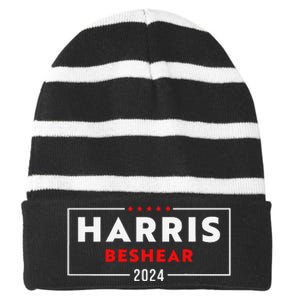 Kamala Harris Andy Beshear 2024 Harris Beshear 2024 Striped Beanie with Solid Band