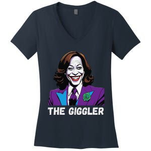 Kamala Harris As The Giggler Women's V-Neck T-Shirt