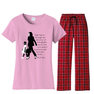 Kamala Harris And Ruby Bridges Women's Flannel Pajama Set