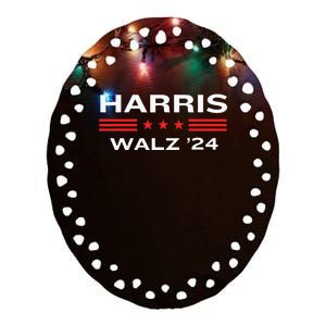 Kamala Harris And Tim Walz For President 2024 Campaign Ceramic Oval Ornament