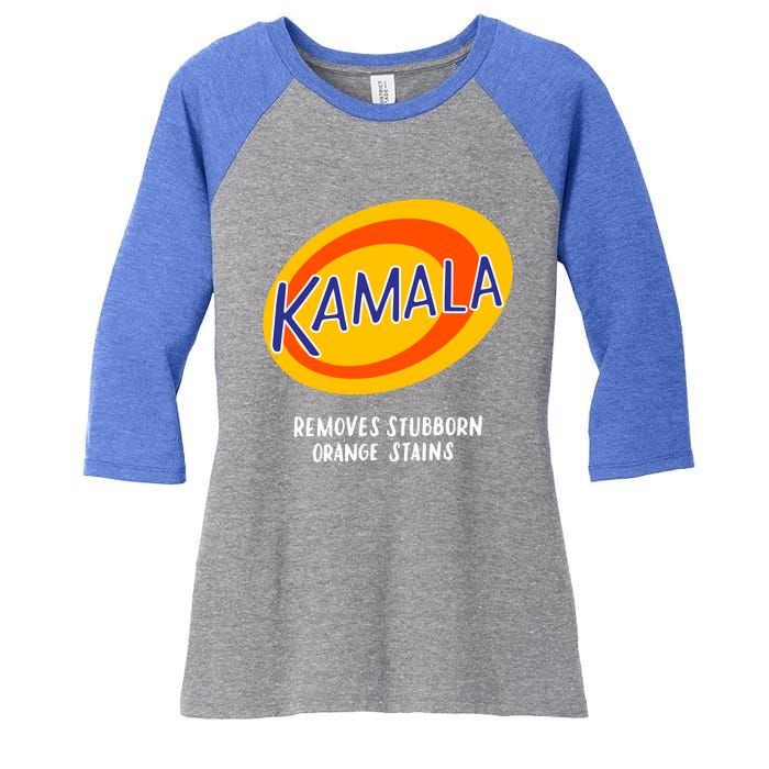 Kamala Harris Antitrump Vote Removes Stubborn Orange Stains Cute Gift Women's Tri-Blend 3/4-Sleeve Raglan Shirt