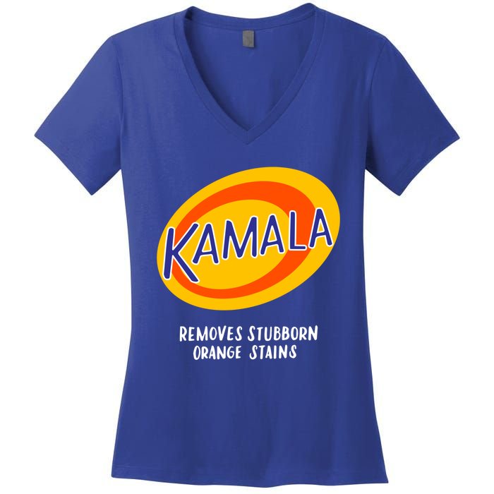 Kamala Harris Antitrump Vote Removes Stubborn Orange Stains Cute Gift Women's V-Neck T-Shirt