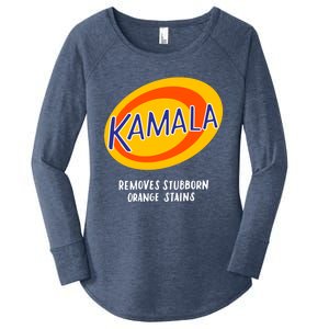 Kamala Harris Antitrump Vote Removes Stubborn Orange Stains Cute Gift Women's Perfect Tri Tunic Long Sleeve Shirt