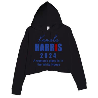 Kamala Harris A Place Is In The White House Cute Gift Crop Fleece Hoodie