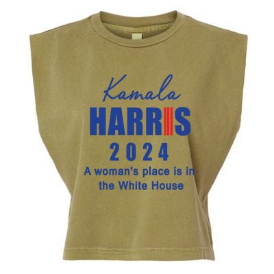 Kamala Harris A Place Is In The White House Cute Gift Garment-Dyed Women's Muscle Tee