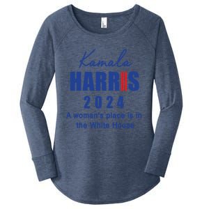 Kamala Harris A Place Is In The White House Cute Gift Women's Perfect Tri Tunic Long Sleeve Shirt