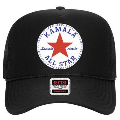 Kamala Harris All Star Logo High Crown Mesh Back Trucker Hat