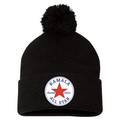 Kamala Harris All Star Logo Pom Pom 12in Knit Beanie