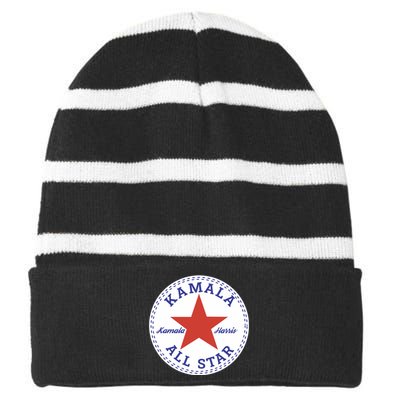 Kamala Harris All Star Logo Striped Beanie with Solid Band