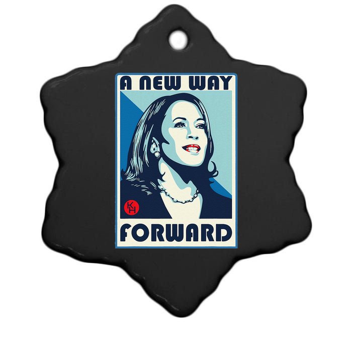 Kamala Harris A New Way Forward Ceramic Star Ornament