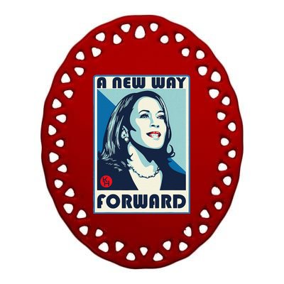 Kamala Harris A New Way Forward Ceramic Oval Ornament