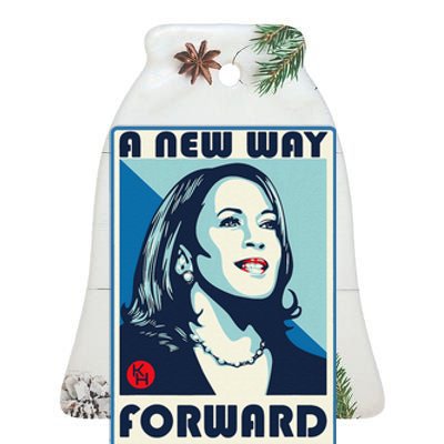 Kamala Harris A New Way Forward Ceramic Bell Ornament