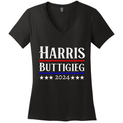 Kamala Harris And Pete Buttigieg President 2024 Election Women's V-Neck T-Shirt