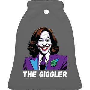 Kamala Harris As The Giggler Ceramic Bell Ornament