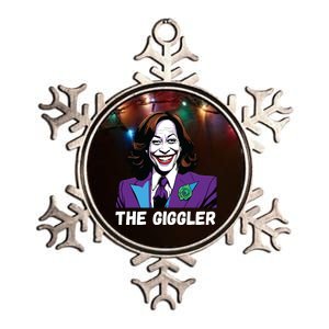 Kamala Harris As The Giggler Metallic Star Ornament