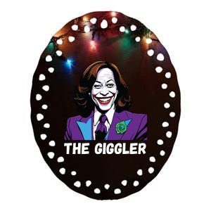 Kamala Harris As The Giggler Ceramic Oval Ornament