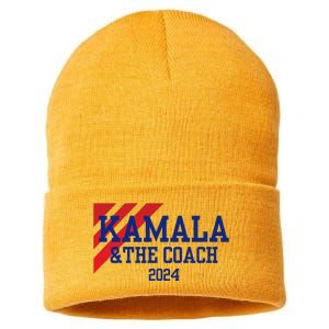 Kamala Harris And The Coach 2024 Tim Walz Design Sustainable Knit Beanie