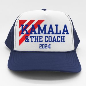 Kamala Harris And The Coach 2024 Tim Walz Design Trucker Hat