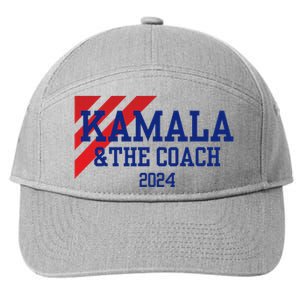 Kamala Harris And The Coach 2024 Tim Walz Design 7-Panel Snapback Hat