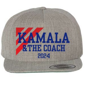 Kamala Harris And The Coach 2024 Tim Walz Design Wool Snapback Cap