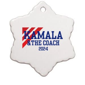 Kamala Harris And The Coach 2024 Tim Walz Design Ceramic Star Ornament