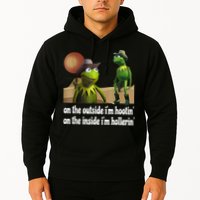 Kermit Hootin And Hollerin On The Outside Im Hootin Hoodie