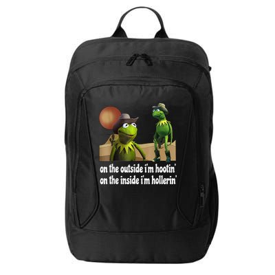 Kermit Hootin And Hollerin On The Outside Im Hootin City Backpack