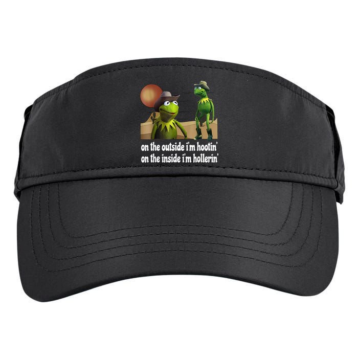 Kermit Hootin And Hollerin On The Outside Im Hootin Adult Drive Performance Visor